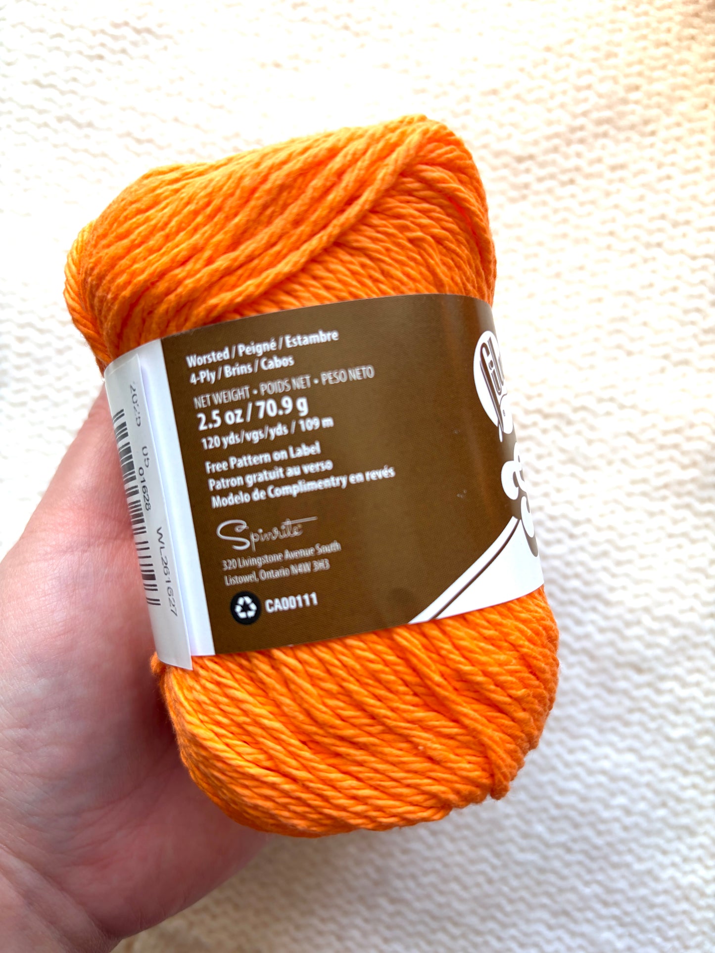 70.9g Lily Sugar 'n Cream The Original Yarn - Hot Orange : 100% Cotton