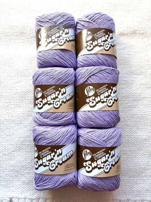 70.9g Lily Sugar 'n Cream The Original Yarn - Soft Violet : 100% Cotton