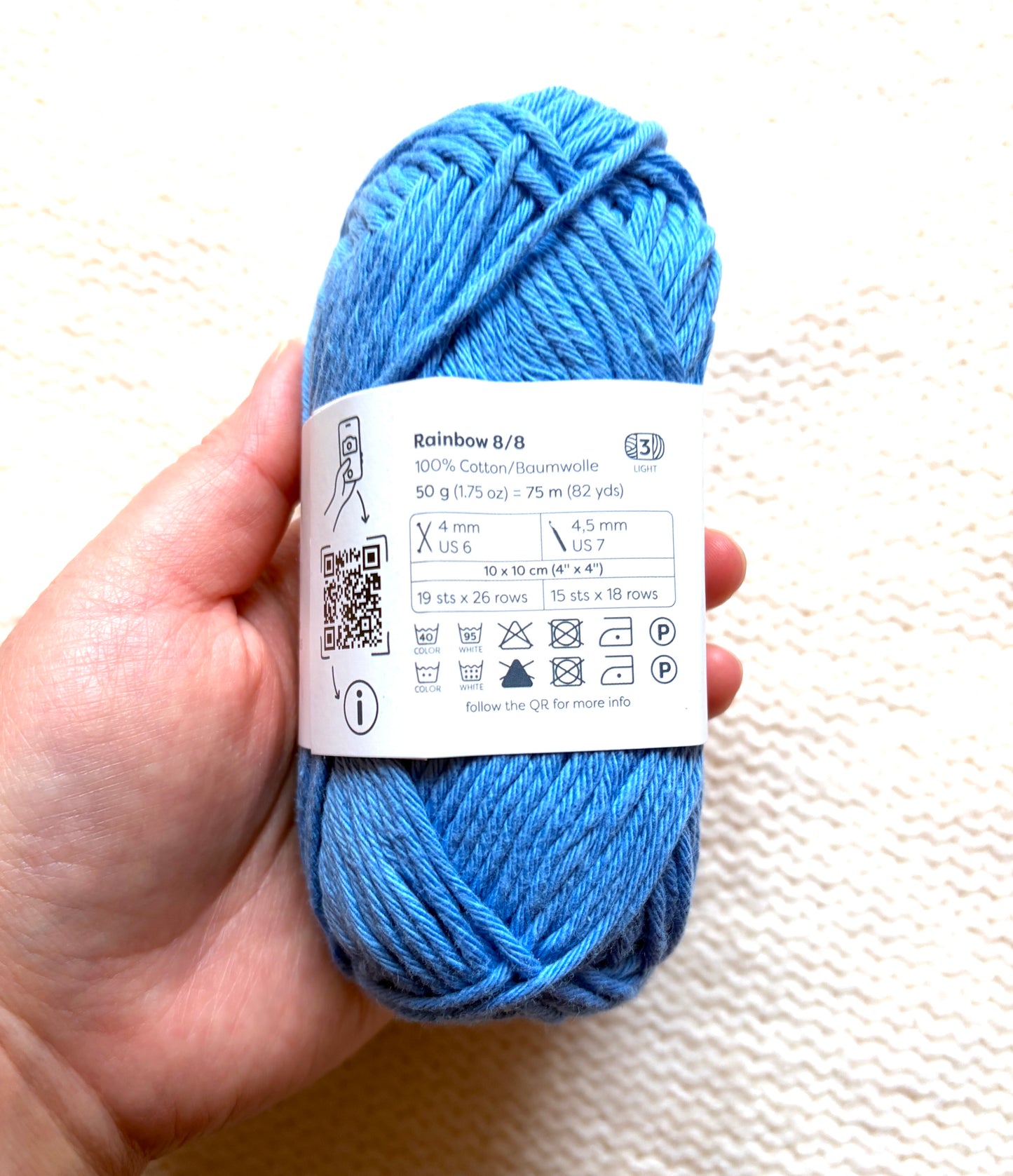 5 balls x 50g Hobbii : Rainbow Cotton Yarn 8/8 Color Pack 10B : 100% Cotton