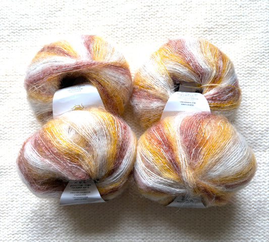4 balls x 25g Cashmere Mohair yarn : Mohair + Wool + Cashmere + Nylon : Colour 25