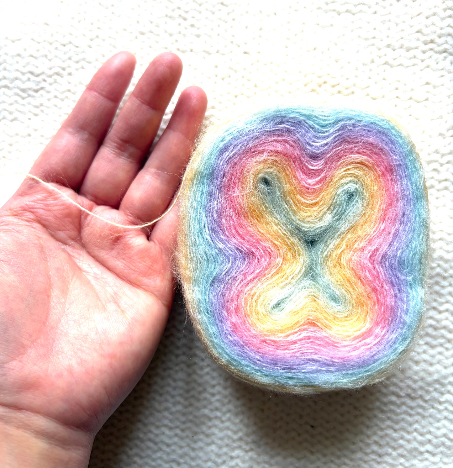 3 cakes x 50g Gradient Mohair Silk Yarn : Mohair + Silk+ Polyester : 04 Pastel