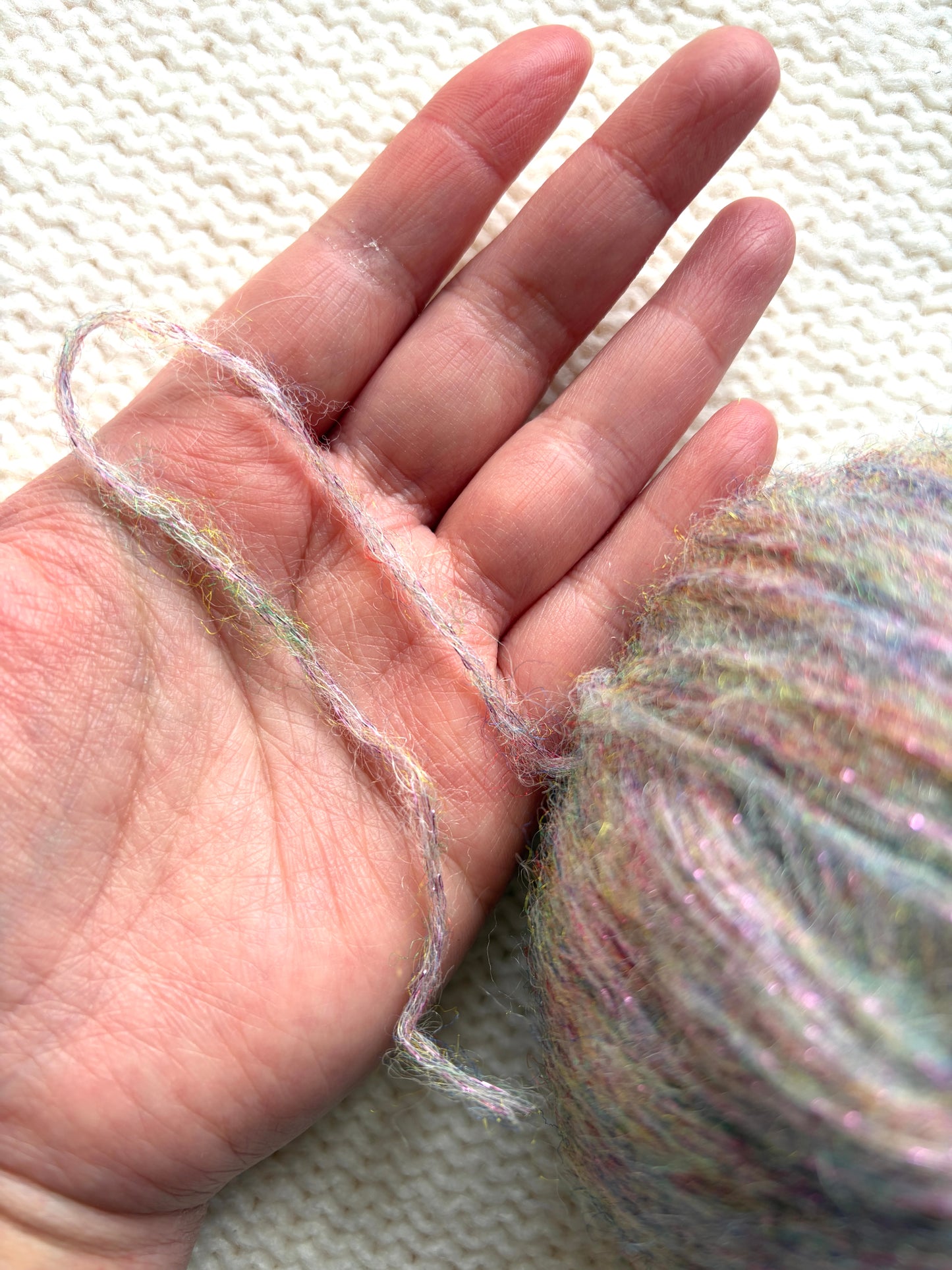 3 balls x 25g Glitter Mohair yarn : Mohair + Wool + Rayon : 19 Monet's Palette