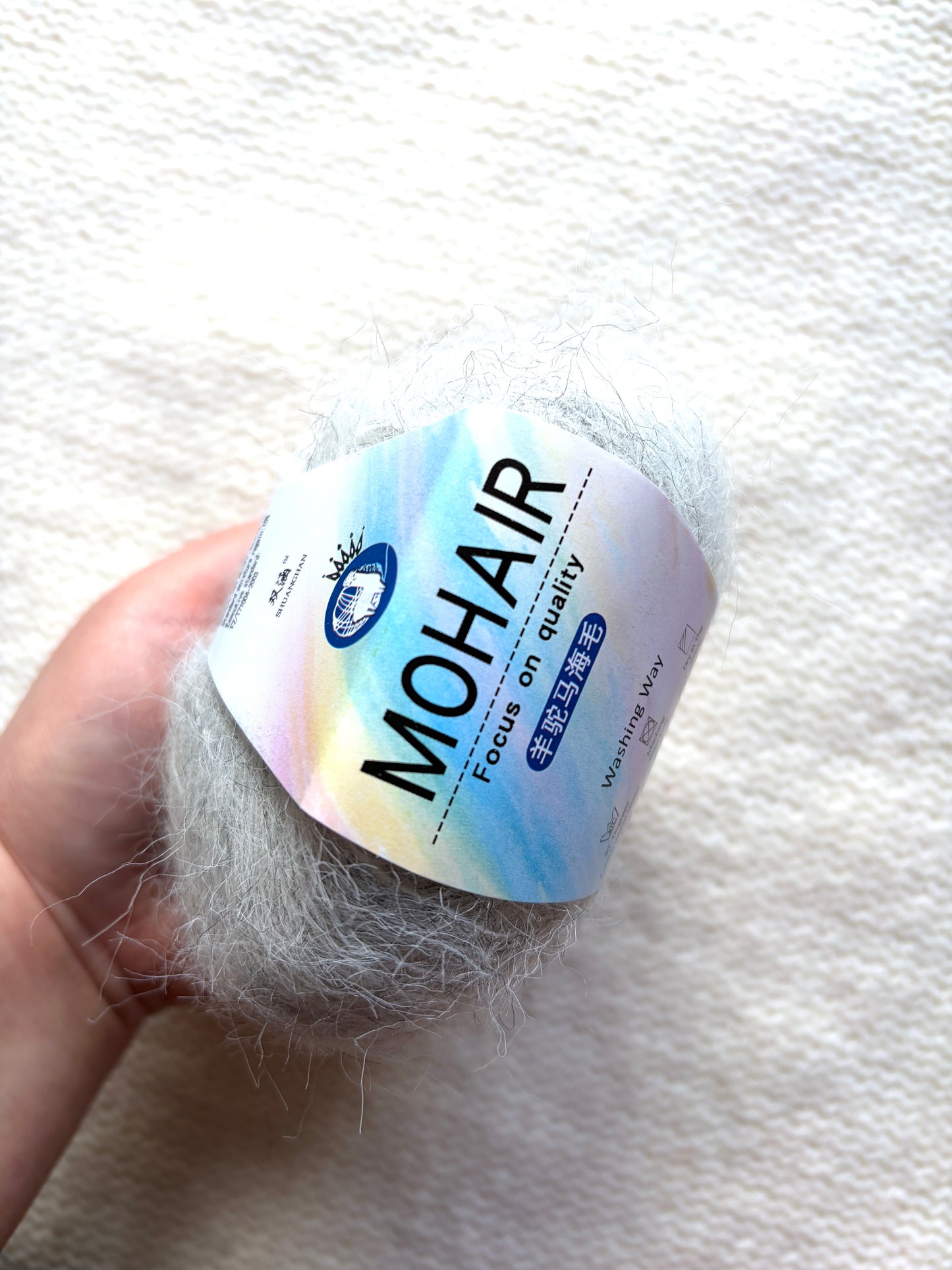 6 balls x 25g Alpaca Mohair yarn : Mohair + Alpaca + Acrylic : Colour 04 Light Grey