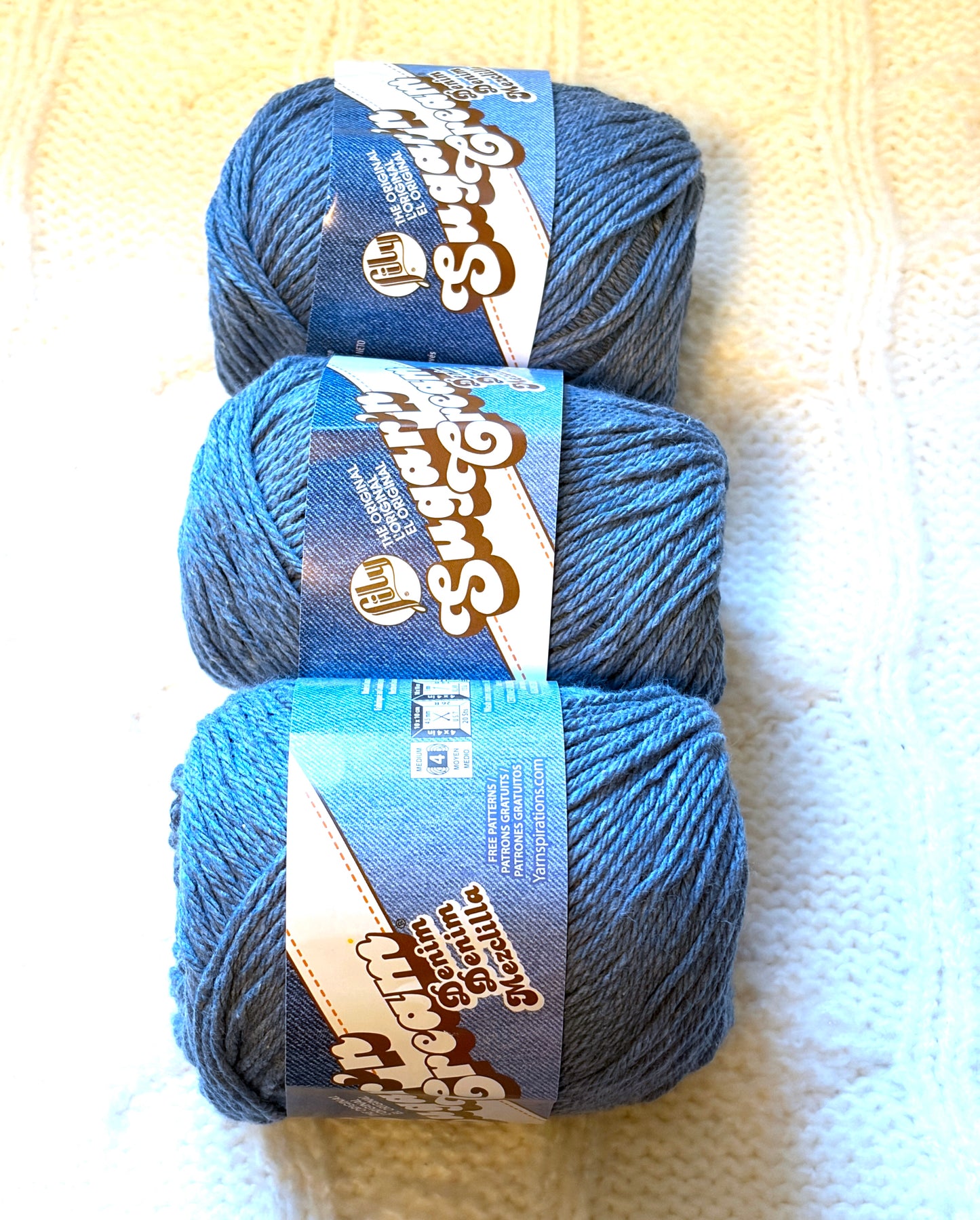 70.9g Lily Sugar 'n Cream The Original Yarn - Blue Jeans : 100% Cotton