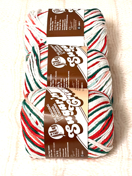 56.7g Lily Sugar 'n Cream Ombre Yarn - Mistletoe : 100% Cotton