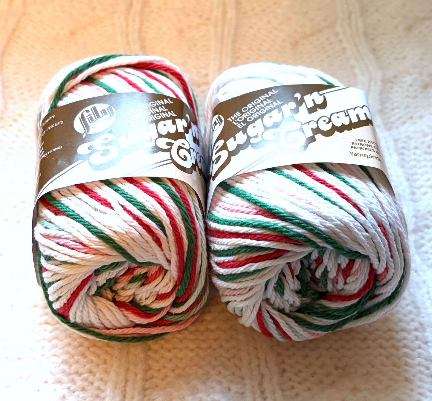 56.7g Lily Sugar 'n Cream Ombre Yarn - Mistletoe : 100% Cotton