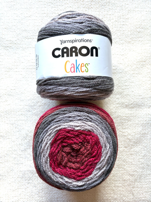 Caron Cakes Self Striping Aran Yarn 200g : Wool Blend : Red Velvet - 1 cake