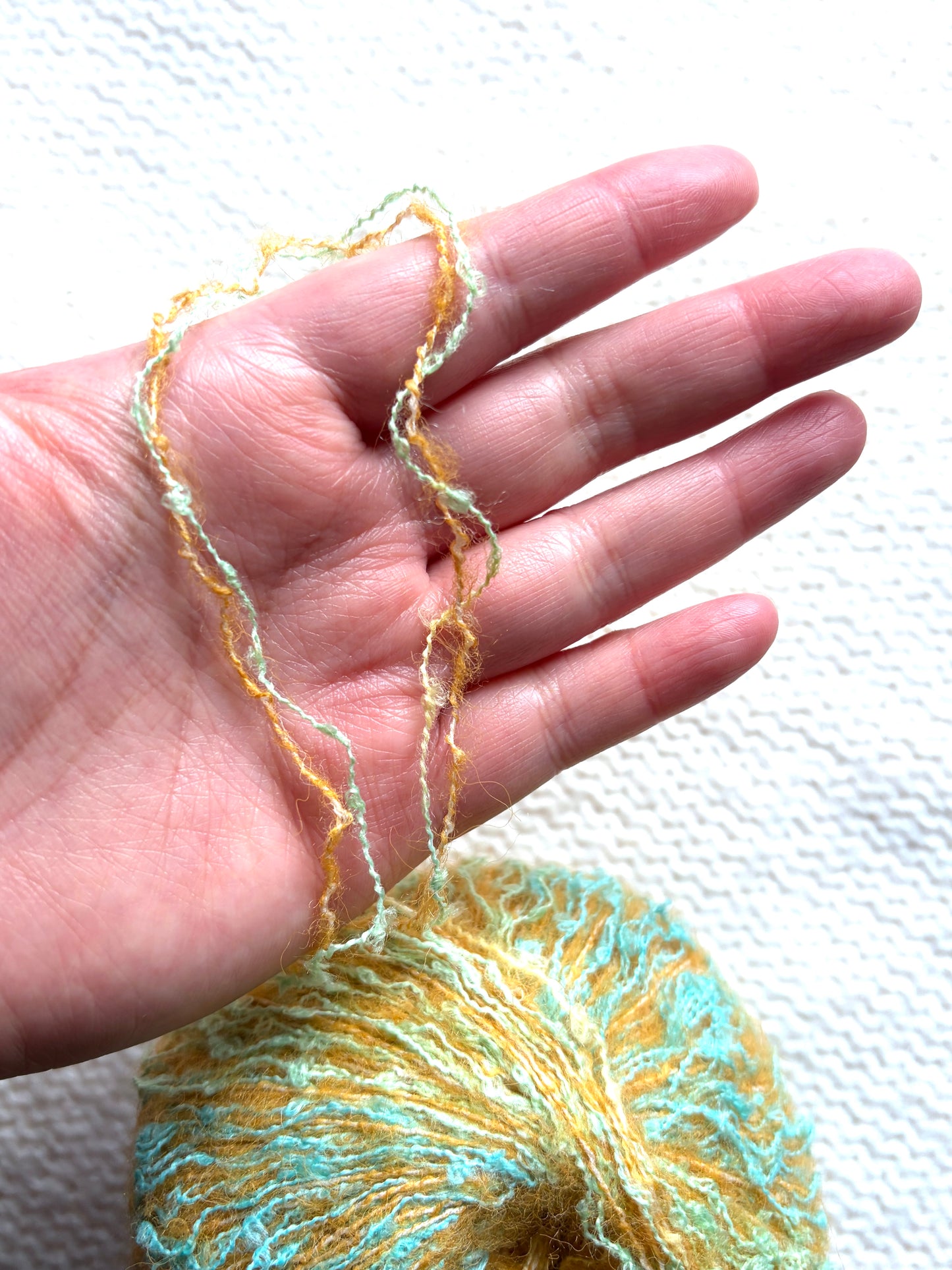 4 balls x 50g Mohair Wool Blend Yarn : 03 Sunflower Field