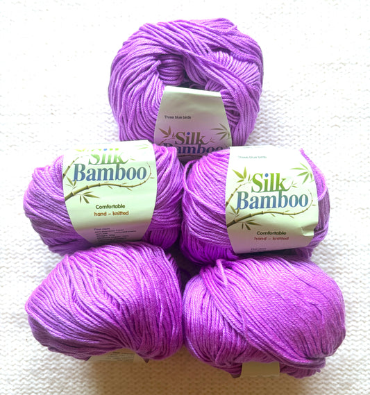5 balls x 50g Cashmere Silk yarn : Cashmere + Silk + Bamboo fiber : 21 Lilac