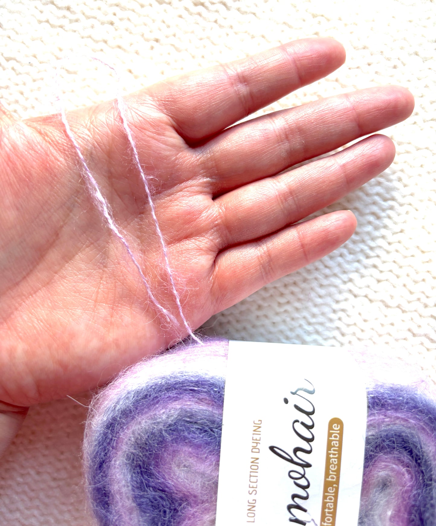 3 cakes x 50g Gradient Mohair Silk Yarn : Mohair + Silk+ Polyester : 07 Gradient Purple