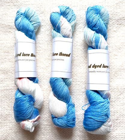 1 Skein x 100g Silk Wool Blend Gradient yarn : 11 Coral Reef Blue