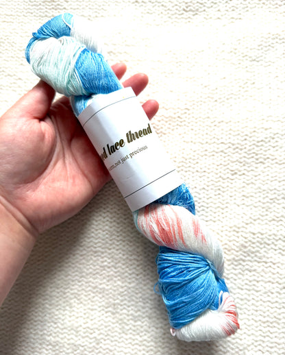 1 Skein x 100g Silk Wool Blend Gradient yarn : 11 Coral Reef Blue
