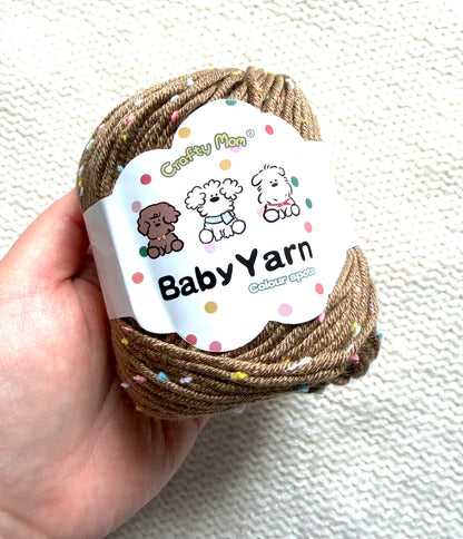 5 balls x 50g Cashmere Silk yarn : 20% Cashmere + 50% Silk : 09 Funfetti Brownie