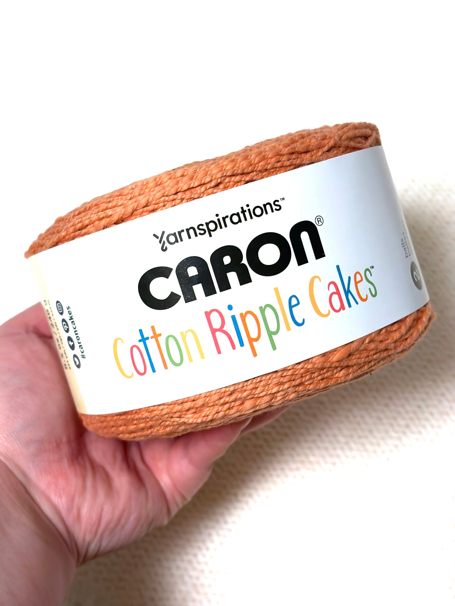 240g CARON Cotton Ripple Cakes Yarn : Colour Clay Pot 100% Cotton - 1 cake