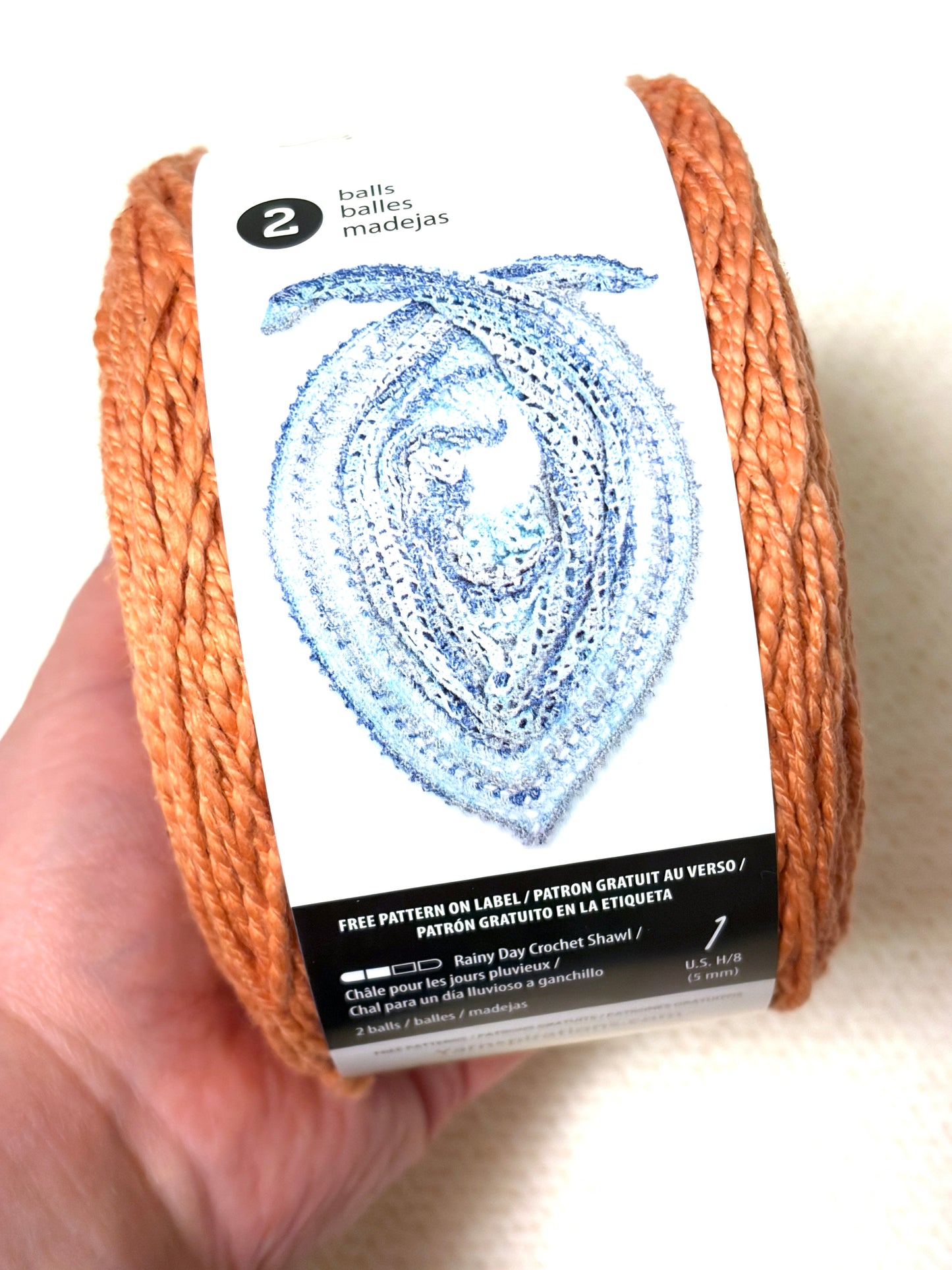 240g CARON Cotton Ripple Cakes Yarn : Colour Clay Pot 100% Cotton - 1 cake