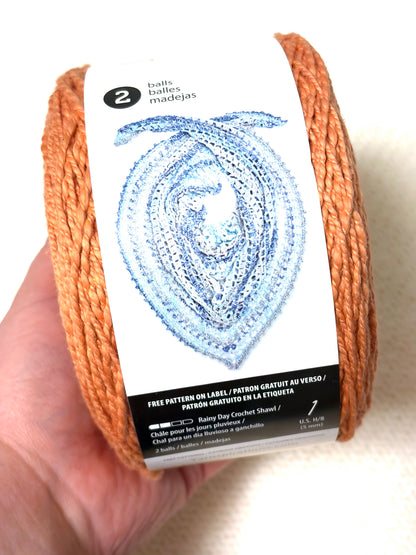 240g CARON Cotton Ripple Cakes Yarn : Colour Clay Pot 100% Cotton - 1 cake