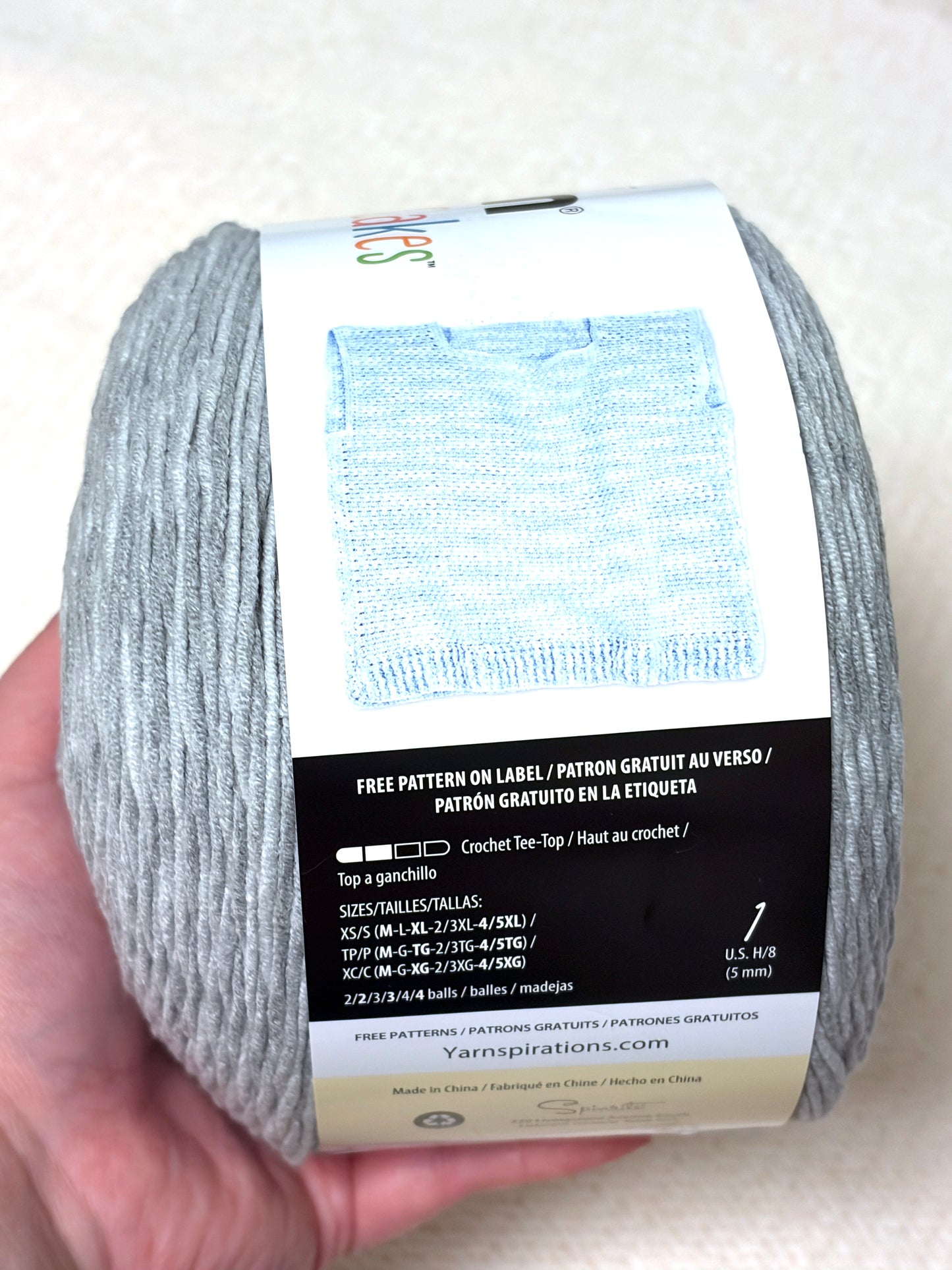 250g CARON Cotton Angel Cakes Yarn : Pepper : Cotton Blend - 1 cake