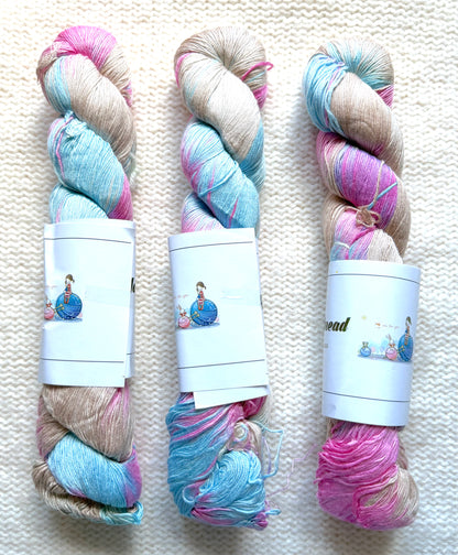 1 Skein x 100g Silk Wool Blend Gradient yarn : 08 Wildflower Meadow