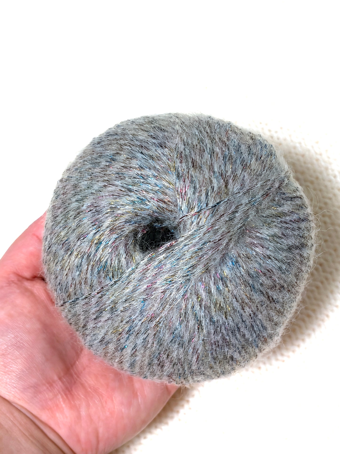 3 balls x 25g Glitter Mohair yarn : Mohair + Wool + Rayon : 13 Grey