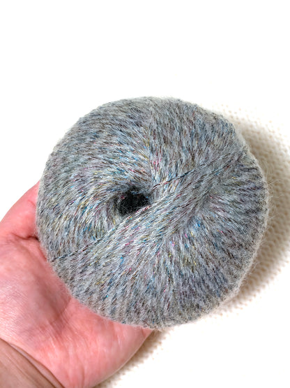 3 balls x 25g Glitter Mohair yarn : Mohair + Wool + Rayon : 13 Grey