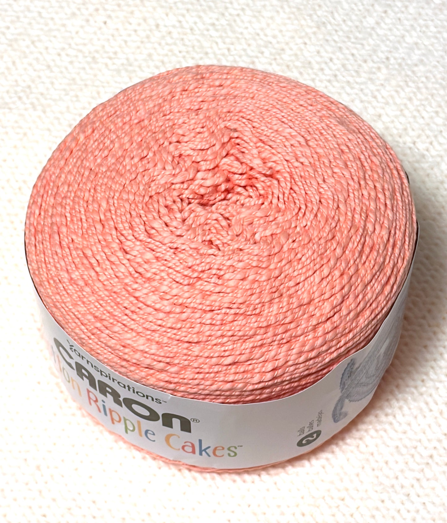 240g CARON Cotton Ripple Cakes Yarn : Colour Blush 100% Cotton - 1 cake