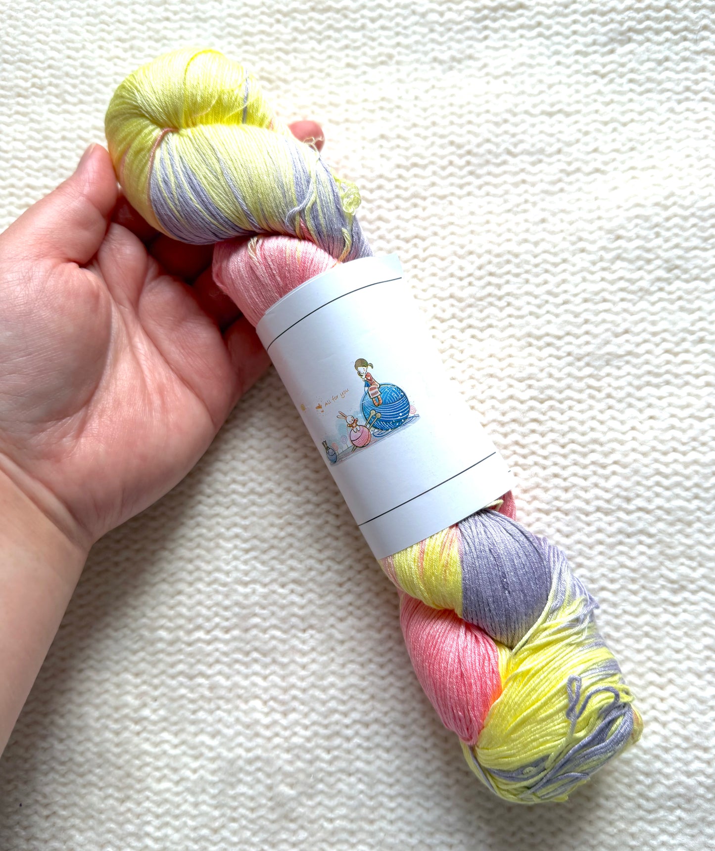 1 Skein x 100g Silk Wool Blend Gradient yarn : 06 Pastel Bouquet