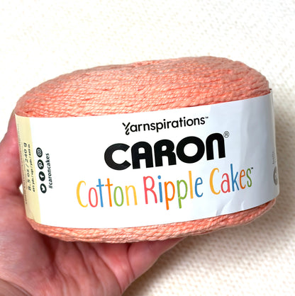 240g CARON Cotton Ripple Cakes Yarn : Colour Blush 100% Cotton - 1 cake