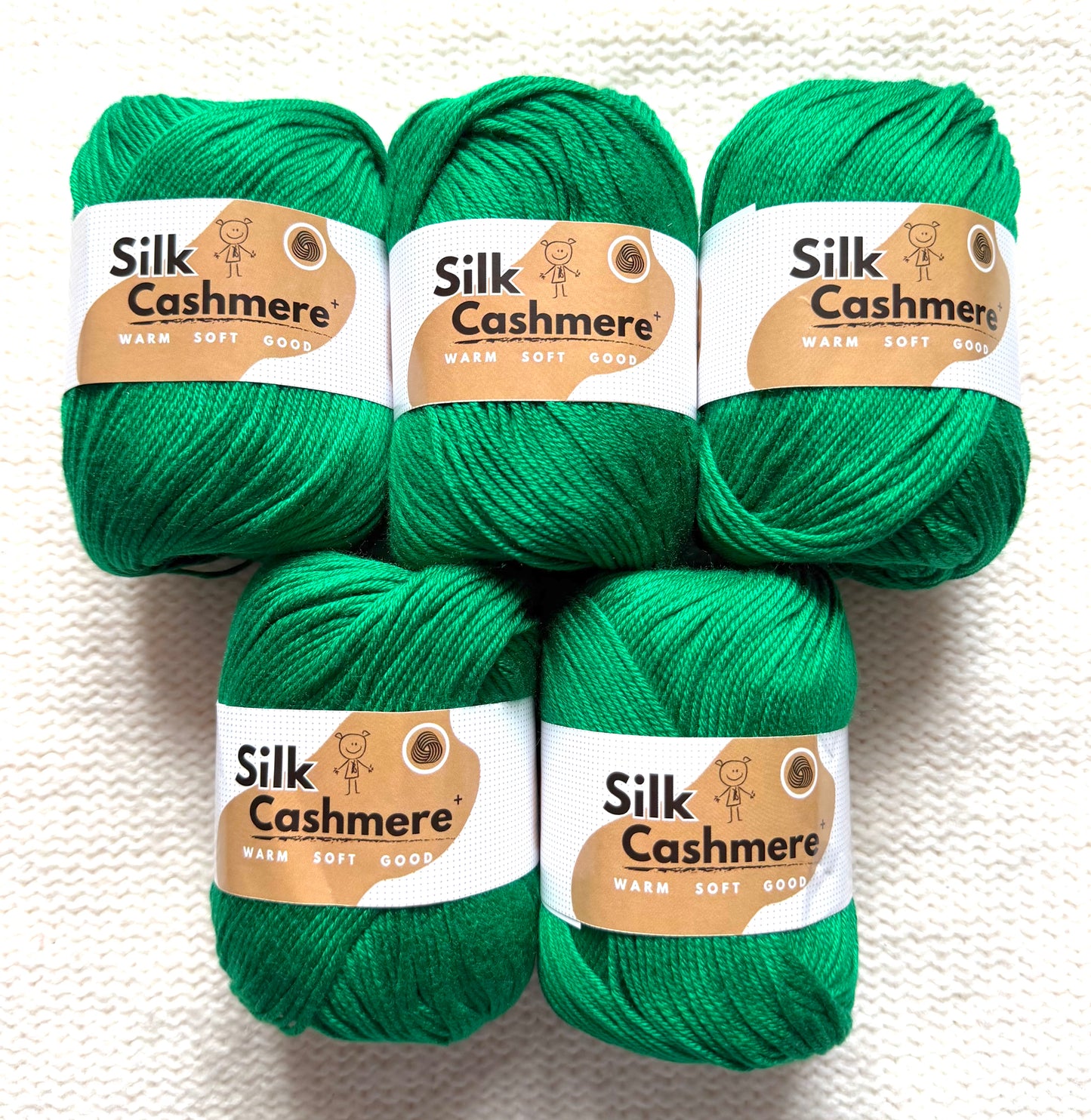 5 balls x 50g Cashmere Silk yarn : 60% Cashmere + 40% Silk : 71 Imperial Jade