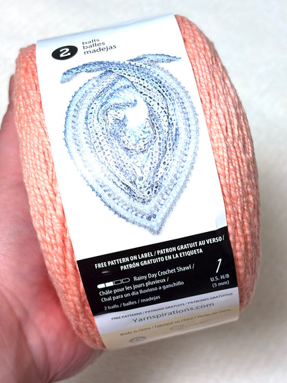 240g CARON Cotton Ripple Cakes Yarn : Colour Blush 100% Cotton - 1 cake