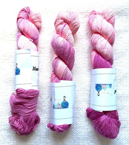 1 Skein x 100g Silk Wool Blend Gradient yarn : 04 Peony Garden