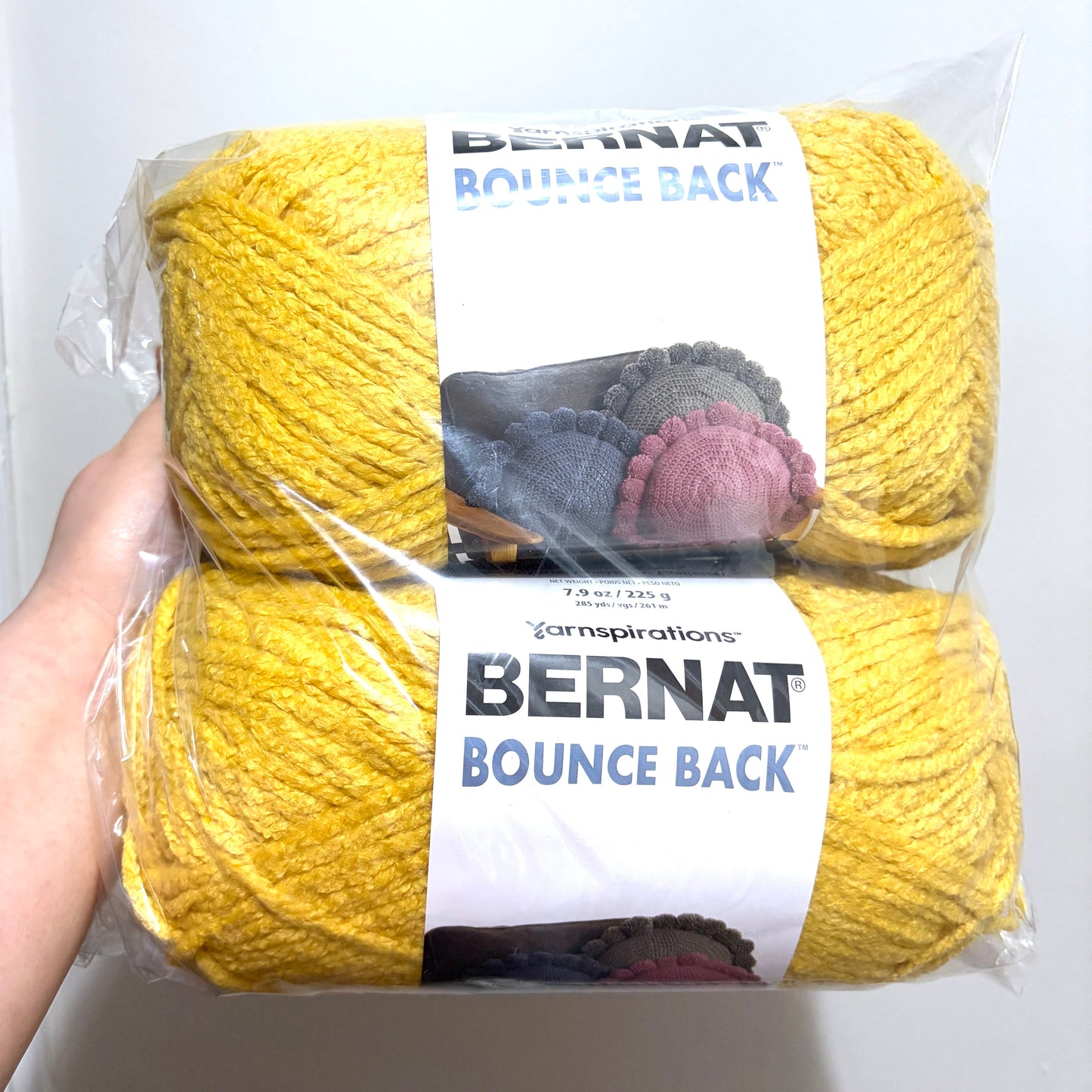 2 Balls x 255g Bernat Bounce Back Yarn Bulky Yarn : Ochre