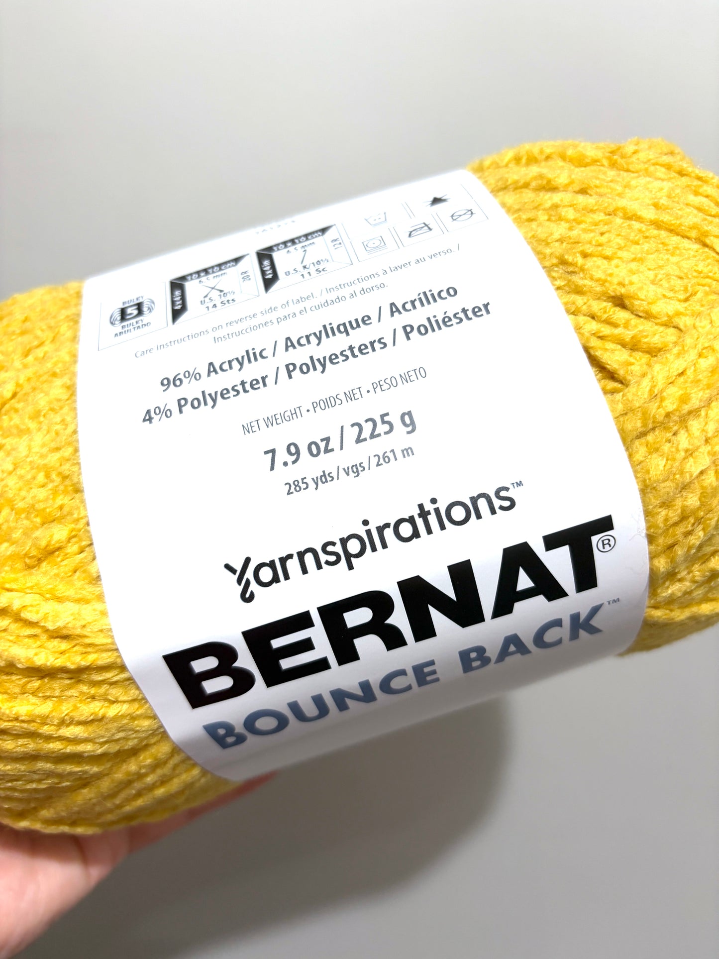 2 Balls x 255g Bernat Bounce Back Yarn Bulky Yarn : Ochre