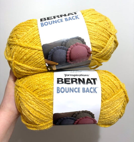 2 Balls x 255g Bernat Bounce Back Yarn Bulky Yarn : Ochre