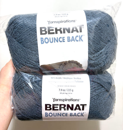 2 Balls x 255g Bernat Bounce Back Yarn Bulky Yarn : Indigo