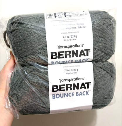2 Balls x 255g Bernat Bounce Back Yarn Bulky Yarn : Grey Squirrel