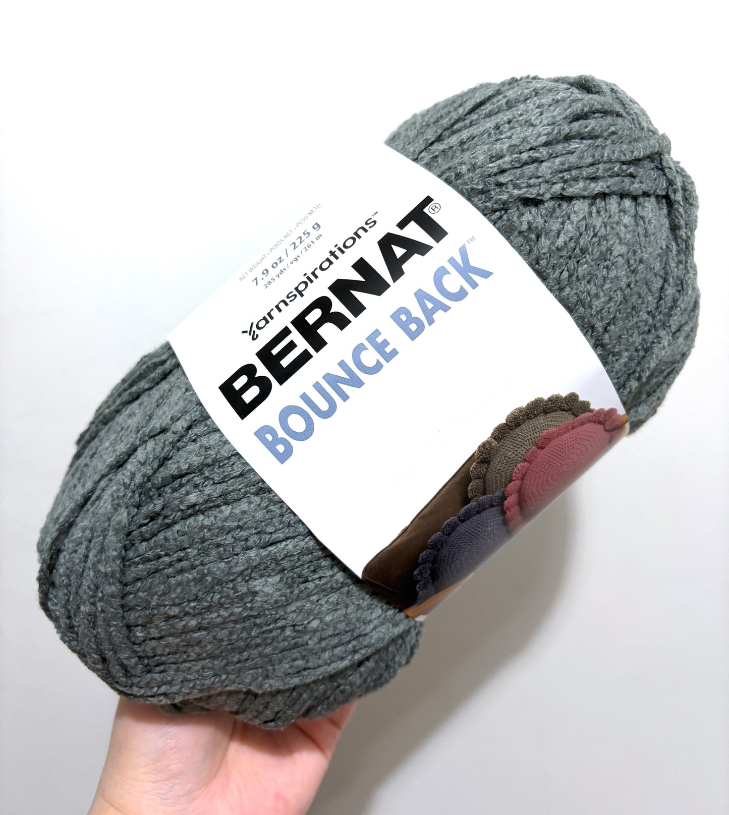 2 Balls x 255g Bernat Bounce Back Yarn Bulky Yarn : Grey Squirrel