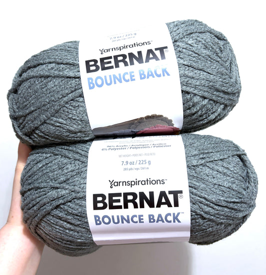 2 Balls x 255g Bernat Bounce Back Yarn Bulky Yarn : Grey Squirrel