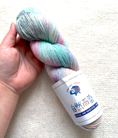 1 Skein x 100g Cashmere Wool Blend Gradient yarn : 03 Lavender Seafoam