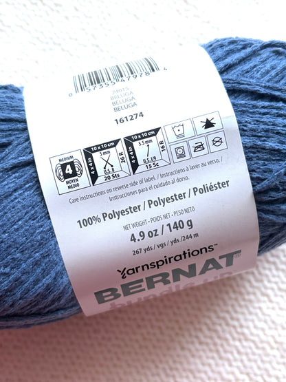2 Balls x 140g Bernat Bundle Up Yarn Medium Yarn : Beluga