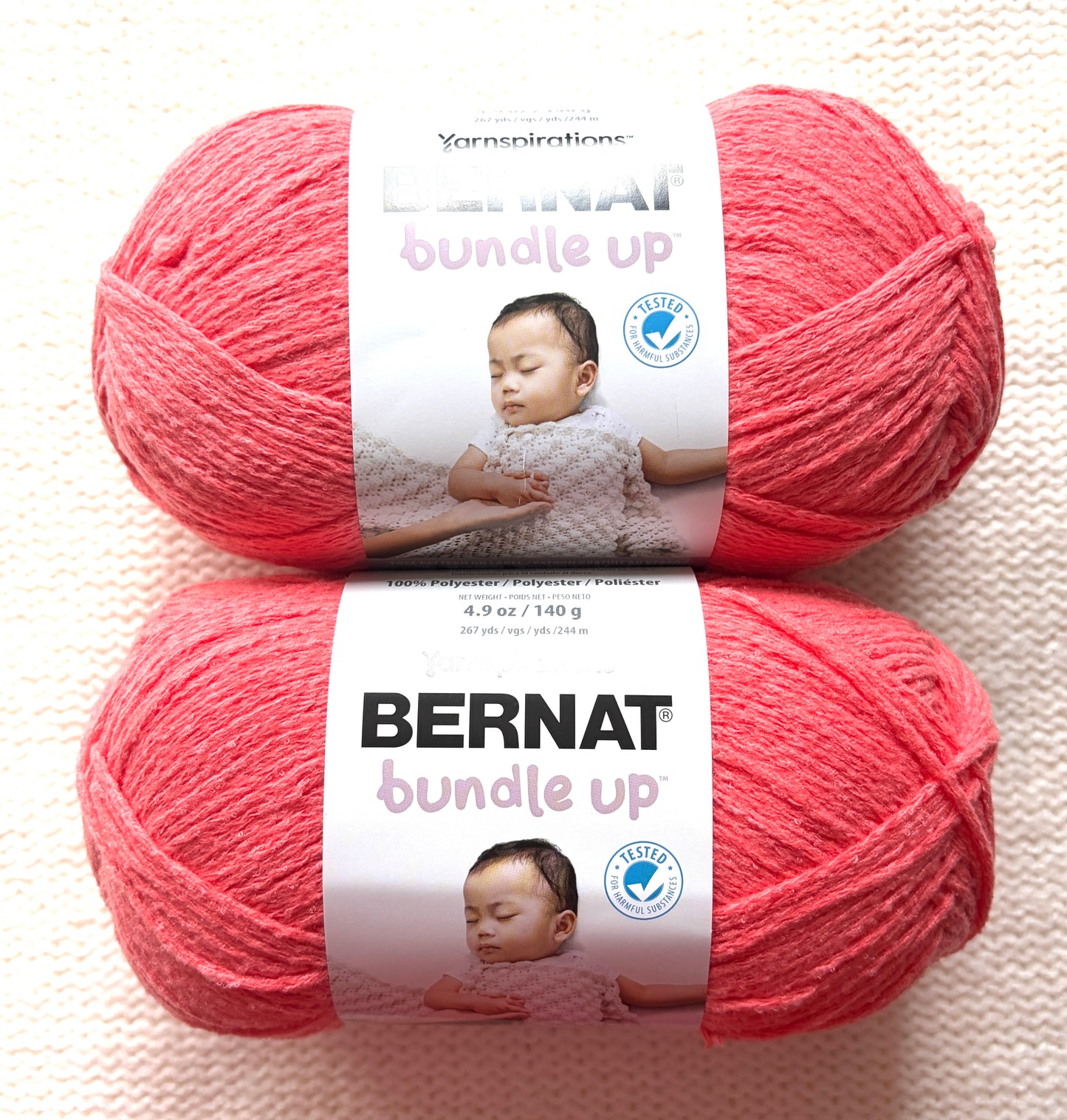 2 Balls x 140g Bernat Bundle Up Yarn Medium Yarn : Red Wagon