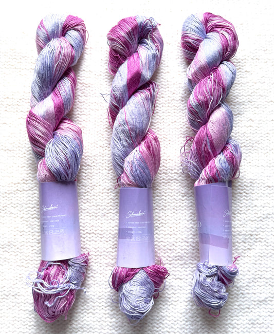 1 Skein x 100g 100% Silk Gradient yarn : Pure Silk : 02 Orchid & Lavender