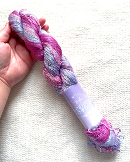 1 Skein x 100g 100% Silk Gradient yarn : Pure Silk : 02 Orchid & Lavender