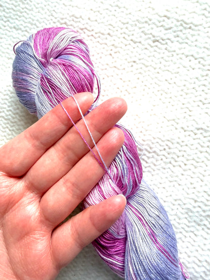 1 Skein x 100g 100% Silk Gradient yarn : Pure Silk : 02 Orchid & Lavender