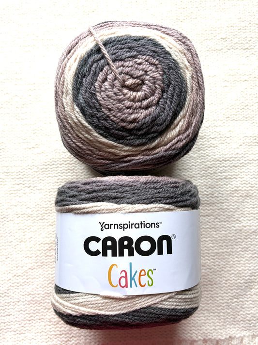 Caron Cakes Self Striping Aran Yarn 200g : Wool Blend : White Truffle - 1 cake