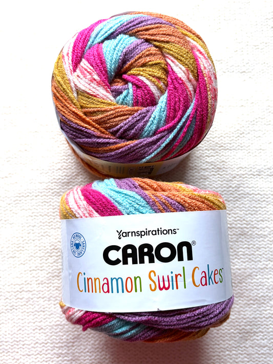 Caron Cinnamon Swirl Cakes Yarn 227g  : Acrylic : Berry Twist - 1 cake