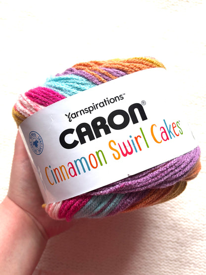 Caron Cinnamon Swirl Cakes Yarn 227g  : Acrylic : Berry Twist - 1 cake