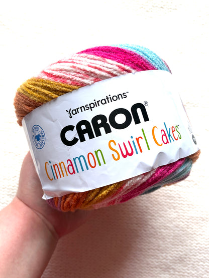 Caron Cinnamon Swirl Cakes Yarn 227g  : Acrylic : Berry Twist - 1 cake