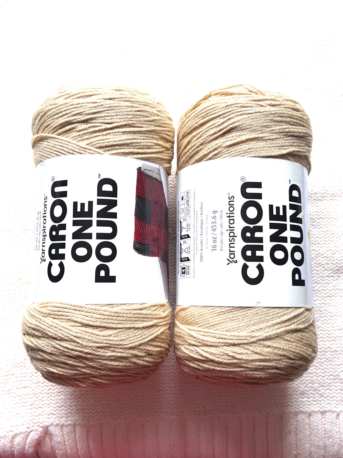 Caron One Pound Yarn 453.6g : Acrylic : Colour - Lace : 1 ball