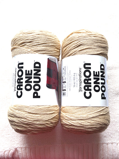 Caron One Pound Yarn 453.6g : Acrylic : Colour - Lace : 1 ball