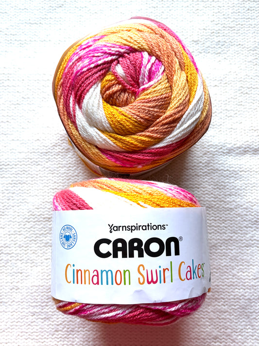 Caron Cinnamon Swirl Cakes Yarn 227g : Acrylic : Tangerine Twist - 1 cake